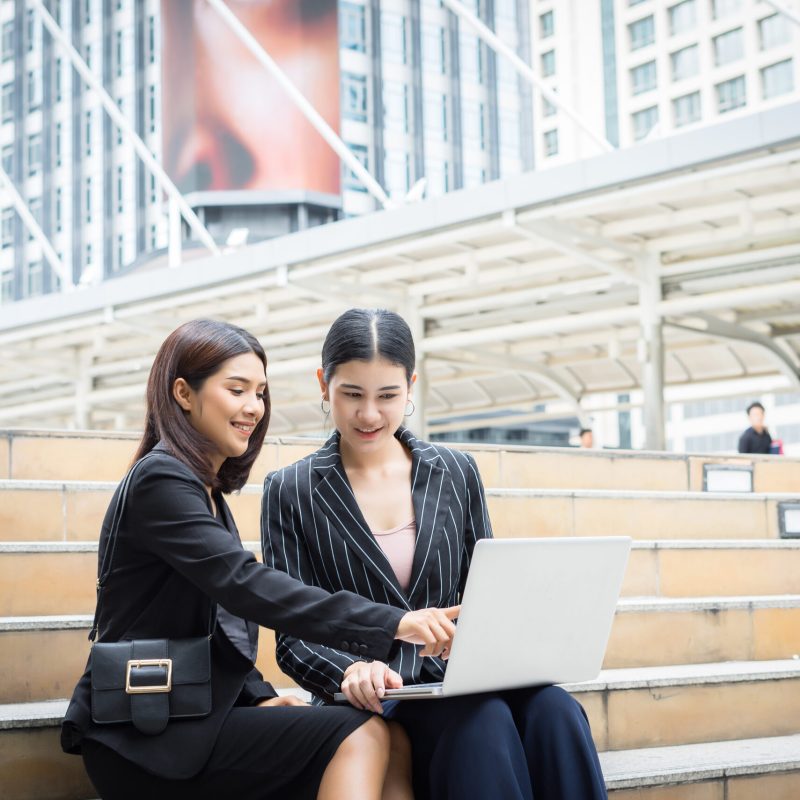 Business woman talking or Conversation Outdoor.